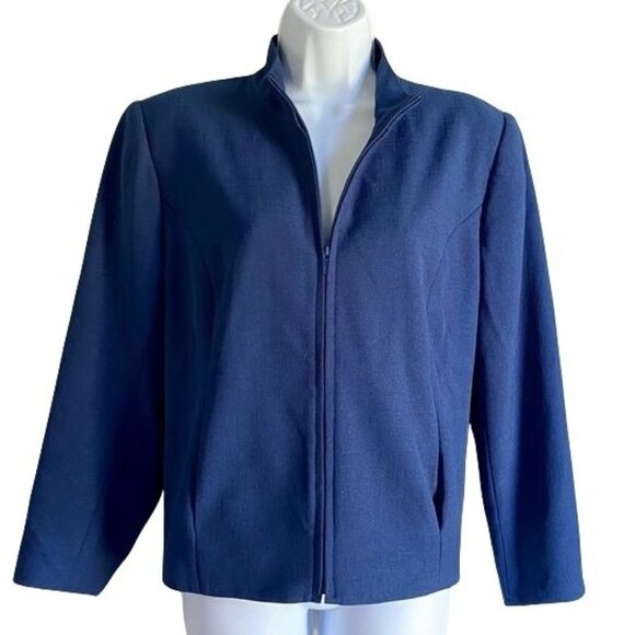 Voyager by Patchington Blue Zippered Jacket with pockets Medium - Picture 3 of 8